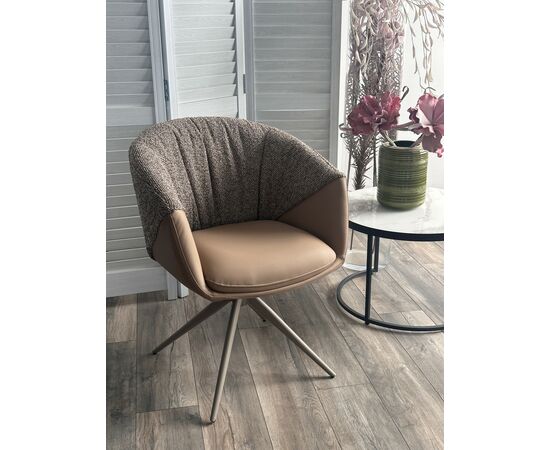 Стул ГИССЕН (GISSEN) 360 град., цвет КОФЕ HP032-08A PU / V885-1, экокожа / ткань / ЛАТТЕ, ®DISAUR, изображение 2 | Интернет магазин мебели и декора LifeDekor