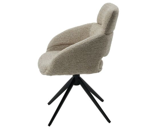 Стул АРНЭ (ARNE) 360 град, цвет БЕЖЕВЫЙ EYELASH -120, фактурный шенилл / ЧЕРНЫЙ каркас, ®DISAUR, изображение 4 | Интернет магазин мебели и декора LifeDekor