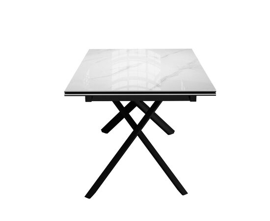 Стол DikLine DKX140 керамика Carrara Gloss (мрамор глянец белый), подстолье черное, опоры черные (2уп.), изображение 5 | Интернет магазин мебели и декора LifeDekor
