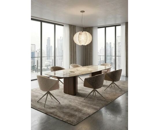 Стул ГИССЕН (GISSEN) 360 град., цвет КОФЕ HP032-08A PU / V885-1, экокожа / ткань / ЛАТТЕ, ®DISAUR, изображение 6 | Интернет магазин мебели и декора LifeDekor