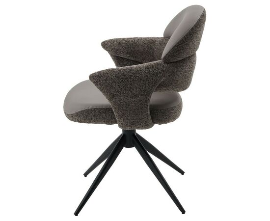 Стул ЖЕНЕВА (GENEVA) 360 град, СЕРЫЙ VEGA-88 / MIAMI-459, ткань / ЧЕРНЫЙ каркас, ®DISAUR, изображение 4 | Интернет магазин мебели и декора LifeDekor