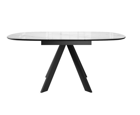 Стол DikLine BK100 Керамика Carrara Gloss (мрамор глянец белый)/подстолье черное/опоры черные, изображение 3 | Интернет магазин мебели и декора LifeDekor