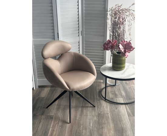 Стул ГУННАР (GUNNAR) 360 град, цвет БЕЖЕВЫЙ VEGA-11 / MIAMI-160, ткань / ЧЕРНЫЙ каркас, ®DISAUR, изображение 2 | Интернет магазин мебели и декора LifeDekor