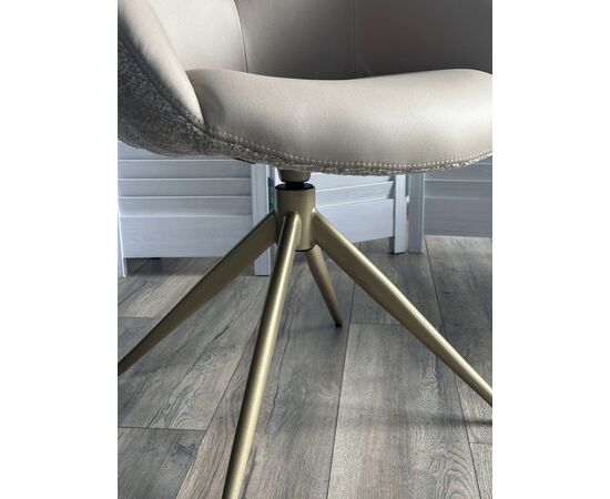 Стул ГУННАР (GUNNAR) 360 град, цвет БЕЖЕВЫЙ VEGA-11 / MIAMI-160, ткань / ШАМПАНЬ каркас, ®DISAUR, изображение 3 | Интернет магазин мебели и декора LifeDekor