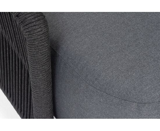 "Верона" диван модульный плетеный из роупа, каркас алюминий темно-серый (RAL7024) муар, роуп темно-серый круглый, ткань темно-серая 027, изображение 7 | Интернет магазин мебели и декора LifeDekor