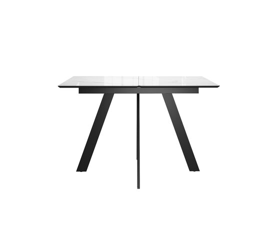 Стол DikLine DKD140 керамика 140(180)х80, Carrara Gloss (мрамор глянец белый), опоры черные (2уп.), изображение 4 | Интернет магазин мебели и декора LifeDekor