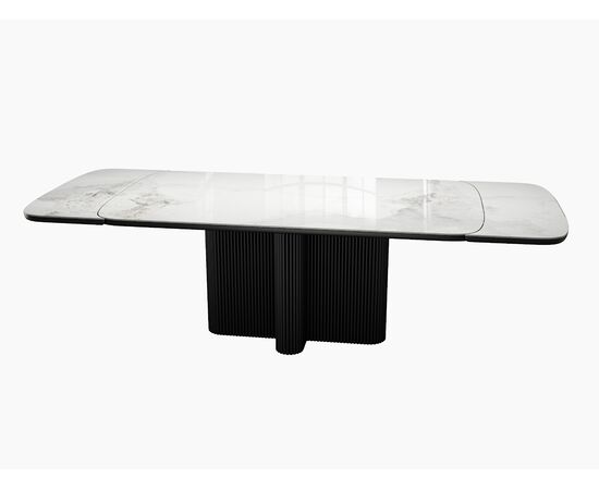 Стол DikLine SKO140 Керамика Пандора Серый глянец YB8020122BG/подстолье черное/опоры черные (2 уп.), изображение 5 | Интернет магазин мебели и декора LifeDekor