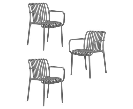 Набор 3 шт Стул обеденный DOBRIN WALTER, темно-серый (GR-04), Вариант: тёмно-серый (GR-04) | Интернет магазин мебели и декора LifeDekor