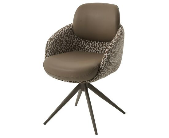 Стул ГРЕЙС (GRACE) 360 град. цвет ТЕМНЫЙ ЛАТТЕ 36-14 / HUNTER-400, экокожа/ ткань / ЛАТТЕ, ®DISAUR, изображение 4 | Интернет магазин мебели и декора LifeDekor