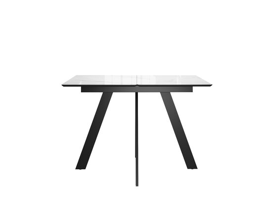 Стол DikLine DKD120 керамика 120(160)х80, Carrara Gloss (мрамор глянец белый), опоры черные (2уп.), изображение 4 | Интернет магазин мебели и декора LifeDekor