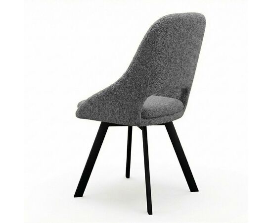 Стул DikLine 247 поворотный, BL13 серый, ножки черные, изображение 2 | Интернет магазин мебели и декора LifeDekor