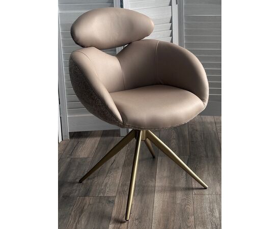 Стул ГУННАР (GUNNAR) 360 град, цвет БЕЖЕВЫЙ VEGA-11 / MIAMI-160, ткань / ШАМПАНЬ каркас, ®DISAUR | Интернет магазин мебели и декора LifeDekor