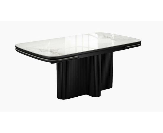 Стол DikLine SKO160 Керамика Пандора Серый глянец YB8020122BG/подстолье черное/опоры черные (2 уп.) | Интернет магазин мебели и декора LifeDekor