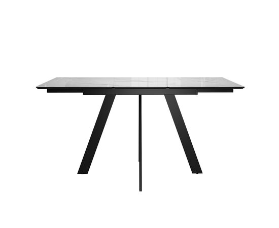 Стол DikLine DKD120 керамика 120(160)х80, Carrara Gloss (мрамор глянец белый), опоры черные (2уп.), изображение 5 | Интернет магазин мебели и декора LifeDekor