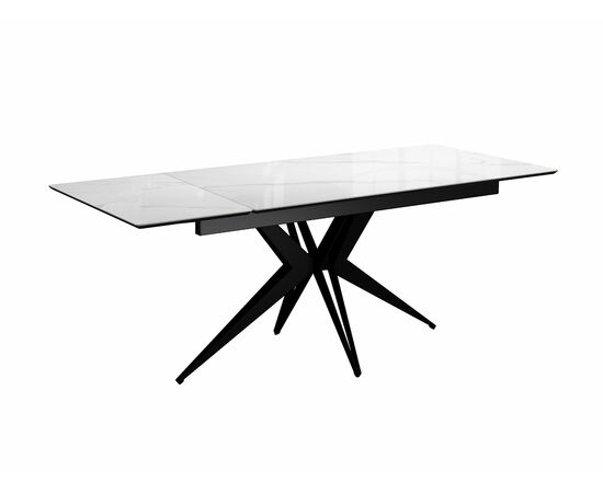 Стол DikLine DKS140 керамика Carrara Gloss (мрамор глянец белый), подстолье черное, опоры черные (2уп.), изображение 2 | Интернет магазин мебели и декора LifeDekor