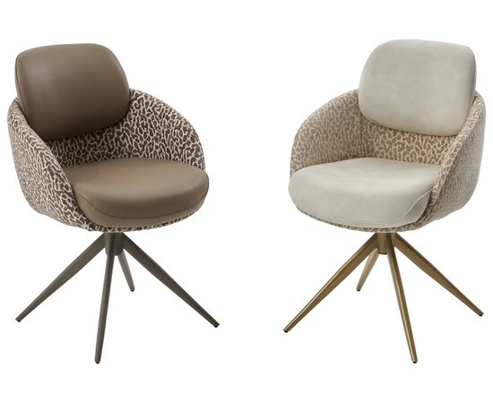 Стул ГРЕЙС (GRACE) 360 град, цвет КАПУЧИНО PENA-172 / G1229-7, ткань / ШОКОЛАДНОЕ ЗОЛОТО, ®DISAUR, изображение 4 | Интернет магазин мебели и декора LifeDekor