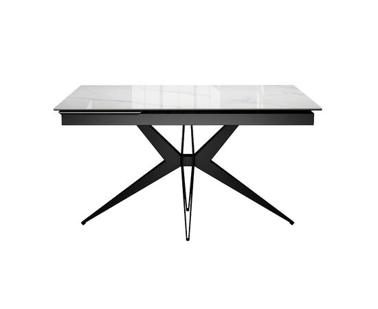 Стол DikLine DKS140 керамика Carrara Gloss (мрамор глянец белый), подстолье черное, опоры черные (2уп.), изображение 3 | Интернет магазин мебели и декора LifeDekor