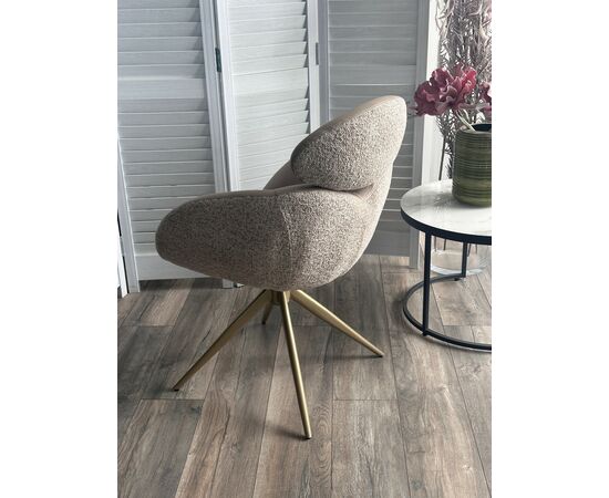 Стул ГУННАР (GUNNAR) 360 град, цвет БЕЖЕВЫЙ VEGA-11 / MIAMI-160, ткань / ШАМПАНЬ каркас, ®DISAUR, изображение 4 | Интернет магазин мебели и декора LifeDekor