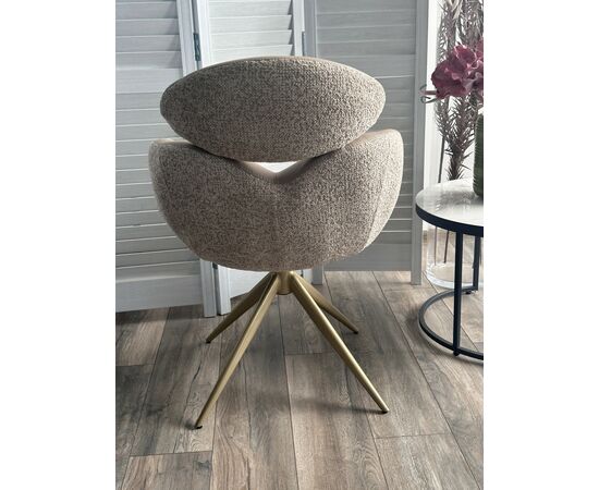 Стул ГУННАР (GUNNAR) 360 град, цвет БЕЖЕВЫЙ VEGA-11 / MIAMI-160, ткань / ШАМПАНЬ каркас, ®DISAUR, изображение 5 | Интернет магазин мебели и декора LifeDekor