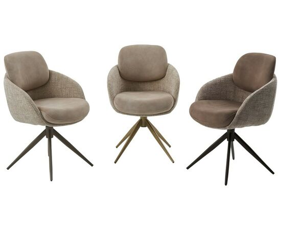 Стул ГРЕЙС (GRACE) 360 град. цвет ТЕМНЫЙ ЛАТТЕ 36-14 / HUNTER-400, экокожа/ ткань / ЛАТТЕ, ®DISAUR, изображение 6 | Интернет магазин мебели и декора LifeDekor