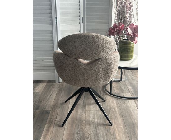 Стул ГУННАР (GUNNAR) 360 град, цвет БЕЖЕВЫЙ VEGA-11 / MIAMI-160, ткань / ЧЕРНЫЙ каркас, ®DISAUR, изображение 4 | Интернет магазин мебели и декора LifeDekor