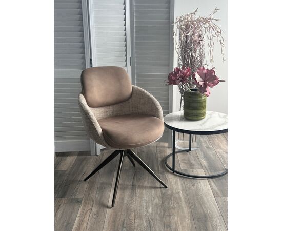 Стул ГРЕЙС (GRACE) 360 град, цвет КАПУЧИНО PENA-172 / G1229-7, ткань / ШОКОЛАДНОЕ ЗОЛОТО, ®DISAUR | Интернет магазин мебели и декора LifeDekor