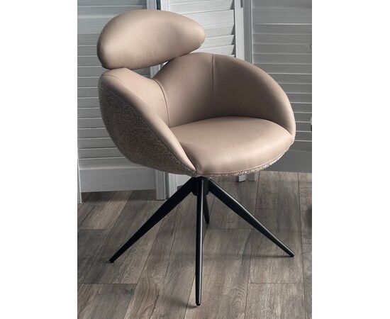 Стул ГУННАР (GUNNAR) 360 град, цвет БЕЖЕВЫЙ VEGA-11 / MIAMI-160, ткань / ЧЕРНЫЙ каркас, ®DISAUR | Интернет магазин мебели и декора LifeDekor