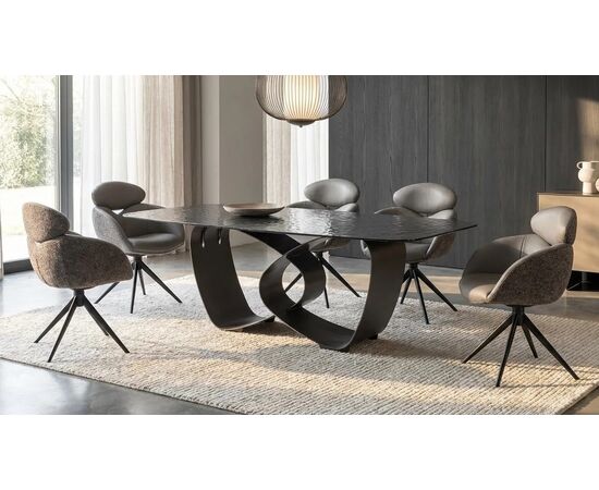 Стул ГУННАР (GUNNAR) 360 град, цвет СЕРЫЙ VEGA-88 / MIAMI-459, ткань / ЧЕРНЫЙ каркас, ®DISAUR, изображение 5 | Интернет магазин мебели и декора LifeDekor