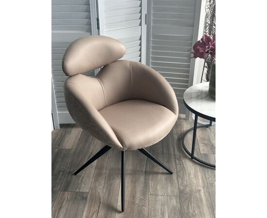 Стул ГУННАР (GUNNAR) 360 град, цвет БЕЖЕВЫЙ VEGA-11 / MIAMI-160, ткань / ЧЕРНЫЙ каркас, ®DISAUR, изображение 3 | Интернет магазин мебели и декора LifeDekor