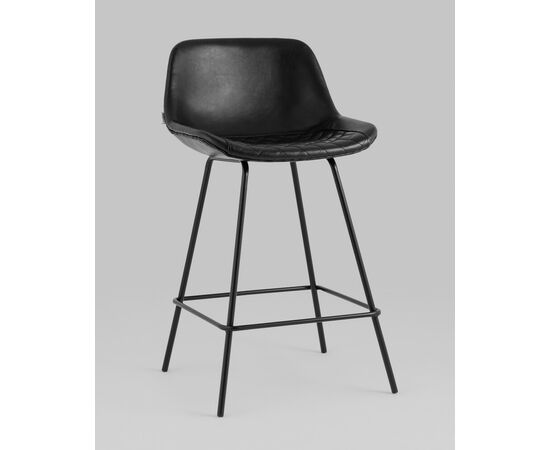 Стул полубарный Деймон экокожа черный, изображение 2 | Интернет магазин мебели и декора LifeDekor