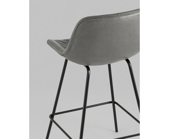 Стул полубарный Деймон экокожа серый, изображение 7 | Интернет магазин мебели и декора LifeDekor