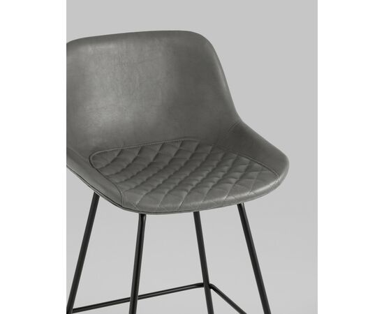 Стул полубарный Деймон экокожа серый, изображение 8 | Интернет магазин мебели и декора LifeDekor