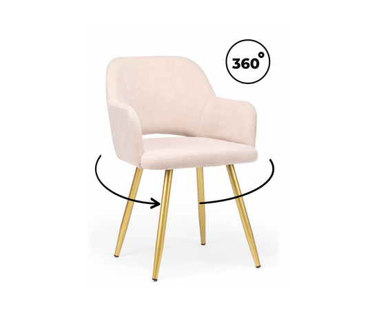 Стул на металлокаркасе Эолин 360 латте (glory 10) / золотой | Интернет магазин мебели и декора LifeDekor