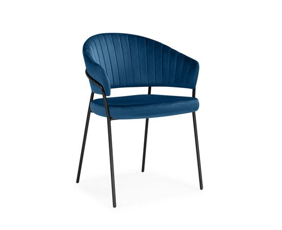 Стул на металлокаркасе Лео синий (H-58) / черный | Интернет магазин мебели и декора LifeDekor