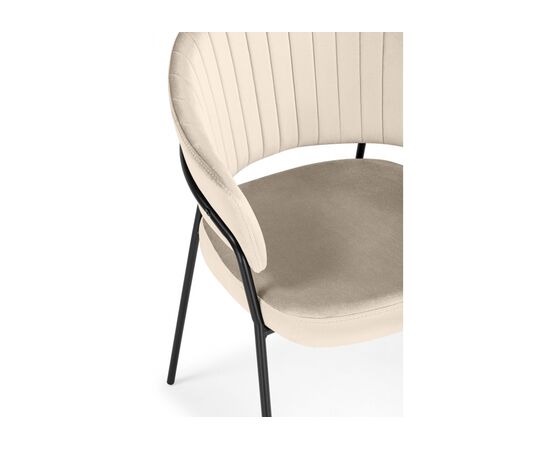 Стул на металлокаркасе Лео светло-бежевый (H-05) / черный, изображение 6 | Интернет магазин мебели и декора LifeDekor