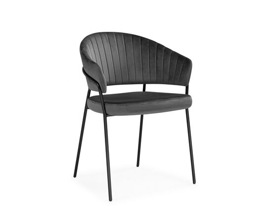 Стул на металлокаркасе Лео темно-серый (H-15) / черный | Интернет магазин мебели и декора LifeDekor