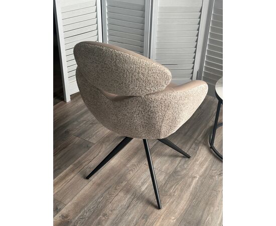 Стул ГУННАР (GUNNAR) 360 град, цвет БЕЖЕВЫЙ VEGA-11 / MIAMI-160, ткань / ЧЕРНЫЙ каркас, ®DISAUR, изображение 5 | Интернет магазин мебели и декора LifeDekor