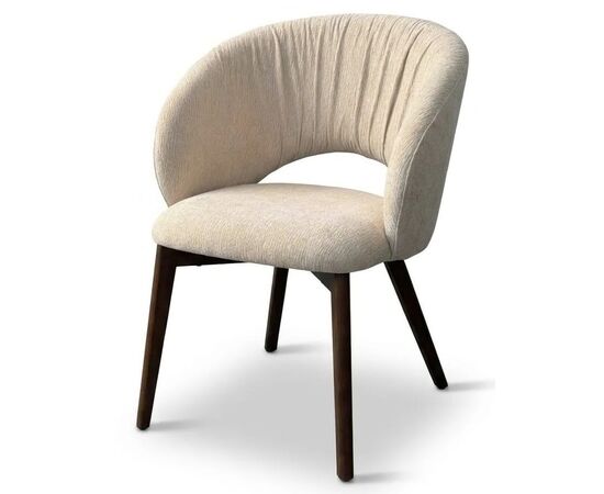 Стул ПИОЛА (PIOLA), цвет СВЕТЛО-БЕЖЕВЫЙ CITY-102, букле / ОРЕХ каркас,  ®DISAUR | Интернет магазин мебели и декора LifeDekor