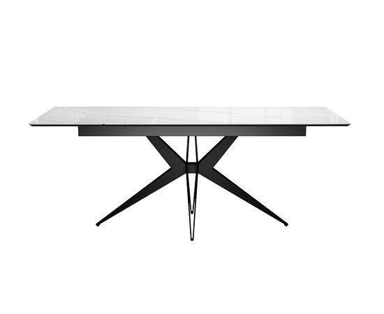 Стол DikLine DKS140 керамика Carrara Gloss (мрамор глянец белый), подстолье черное, опоры черные (2уп.), изображение 5 | Интернет магазин мебели и декора LifeDekor