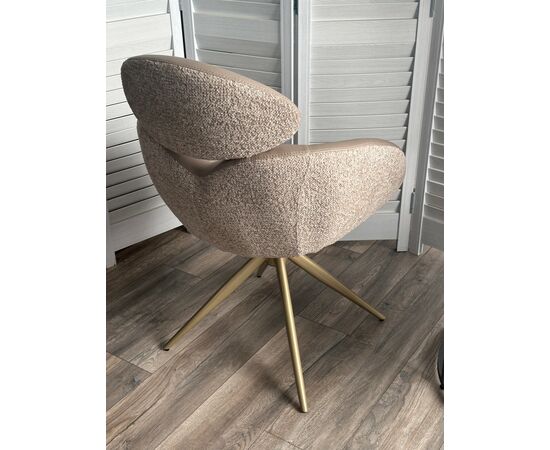 Стул ГУННАР (GUNNAR) 360 град, цвет БЕЖЕВЫЙ VEGA-11 / MIAMI-160, ткань / ШАМПАНЬ каркас, ®DISAUR, изображение 6 | Интернет магазин мебели и декора LifeDekor