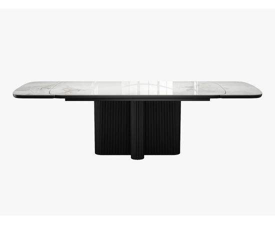 Стол DikLine SKO140 Керамика Пандора Серый глянец YB8020122BG/подстолье черное/опоры черные (2 уп.), изображение 4 | Интернет магазин мебели и декора LifeDekor