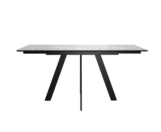 Стол DikLine DKD140 керамика 140(180)х80, Carrara Gloss (мрамор глянец белый), опоры черные (2уп.), изображение 5 | Интернет магазин мебели и декора LifeDekor
