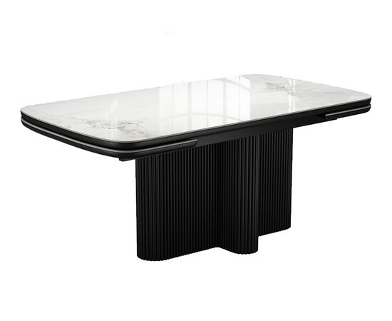 Стол DikLine SKO140 Керамика Пандора Серый глянец YB8020122BG/подстолье черное/опоры черные (2 уп.) | Интернет магазин мебели и декора LifeDekor