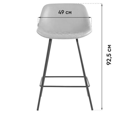 Стул полубарный Деймон экокожа черный, изображение 9 | Интернет магазин мебели и декора LifeDekor