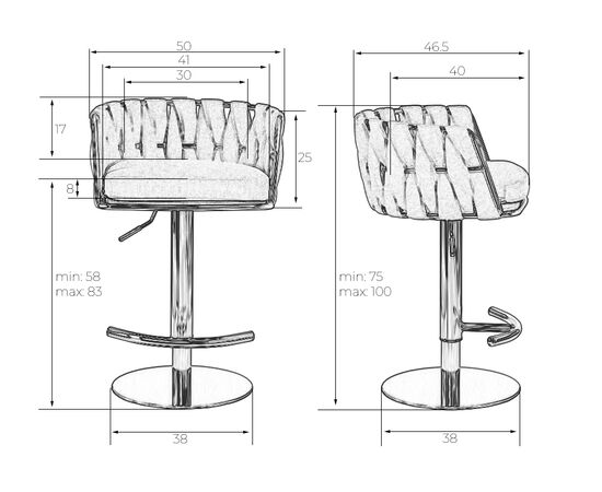 Стул барный DOBRIN OSCAR, серый (LAR-275-17), изображение 9 | Интернет магазин мебели и декора LifeDekor