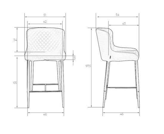 Стул полубарный DOBRIN CHRISTIAN'65, черные ножки, черный велюр (V108-77), Вариант: черные ножки, черный велюр (V108-77), изображение 11 | Интернет магазин мебели и декора LifeDekor