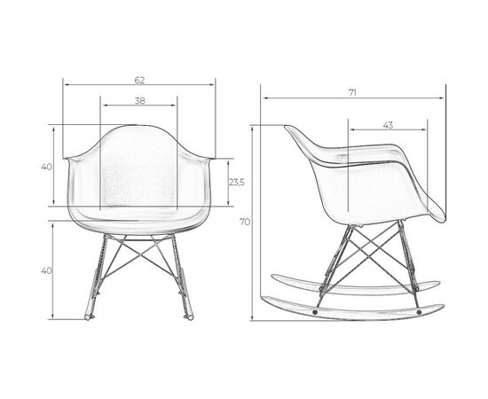 Кресло-качалка DOBRIN DAW ROCK, цвет белый, Вариант: цвет белый, изображение 9 | Интернет магазин мебели и декора LifeDekor