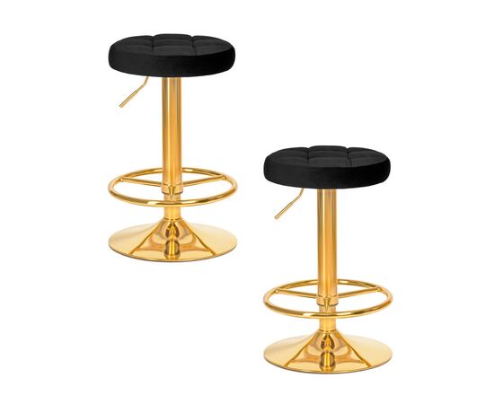 Набор 2 шт Табурет барный DOBRIN BRUNO GOLD, черный велюр (MJ9-101), Вариант: черный велюр (MJ9-101) | Интернет магазин мебели и декора LifeDekor