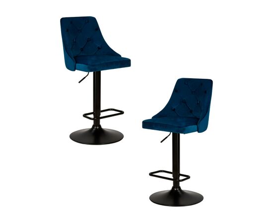 Набор 2 шт Стул барный DOBRIN JOSEPH BLACK, синий велюр (MJ9-117), Вариант: синий велюр (MJ9-117) | Интернет магазин мебели и декора LifeDekor