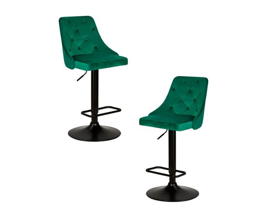 Набор 2 шт Стул барный DOBRIN JOSEPH BLACK, зеленый велюр (MJ9-88), Вариант: зеленый велюр (MJ9-88) | Интернет магазин мебели и декора LifeDekor